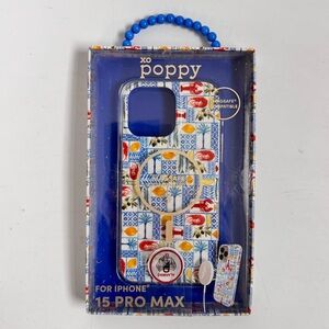 NIB XO Poppy iPhone 15 Pro Max Phone Case MagSafe Coastal Tile Patterned